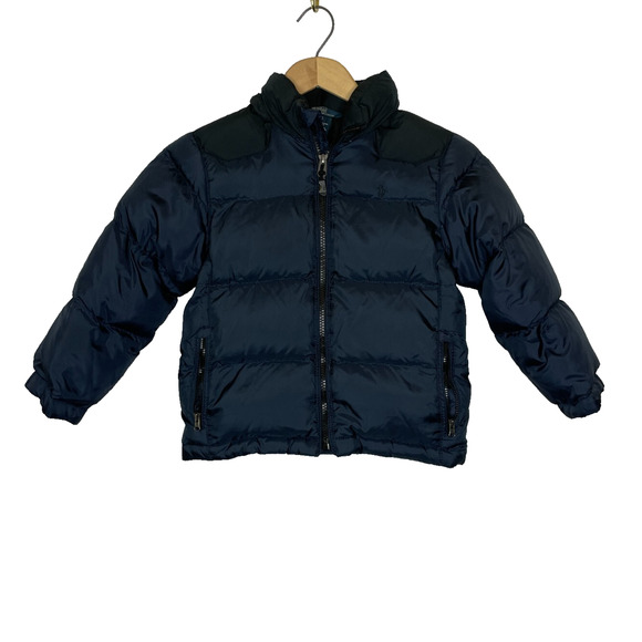 Boys' 5 Polo Ralph Lauren Navy Blue Down Puffer Hooded Jacket